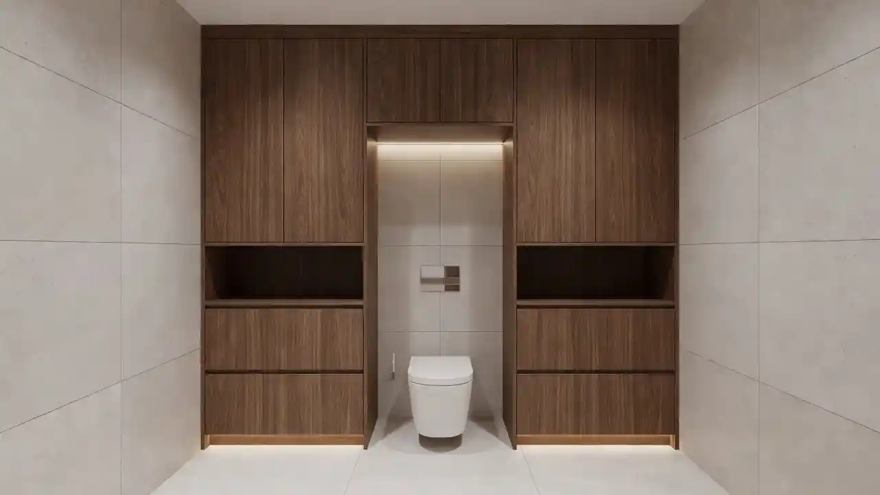 Built-in bathroom cabinets