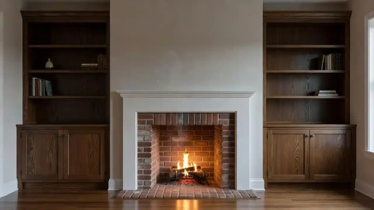 Fireplace built-in cabinetry