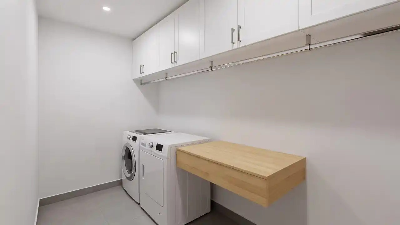 Laundry room cabinets around washer and dryer
