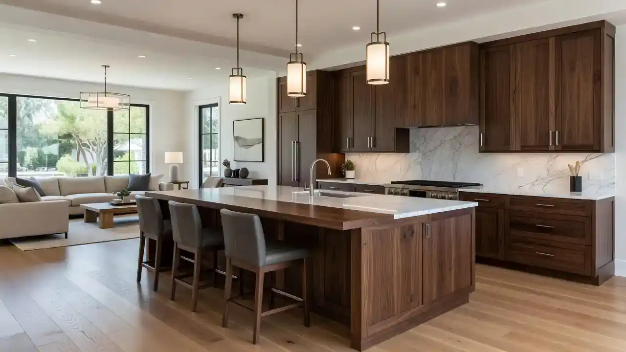 Custom wood kitchen island